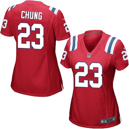Nike Patriots #23 Patrick Chung Red Alternate Women's Stitched NFL Elite Jersey - Click Image to Close